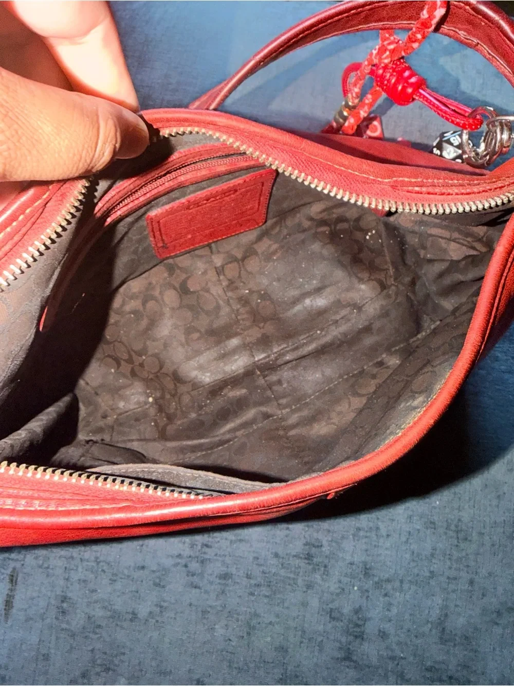 Vintage Coach 9249 Soho Slim Red Leather Hobo Bag